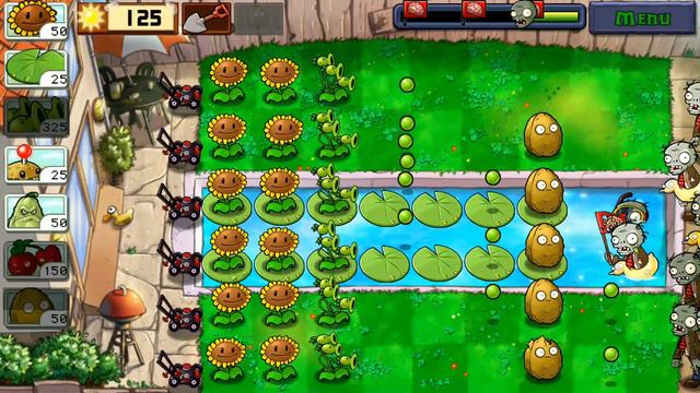 PLANTS VS ZOMBIES (POOL) LEVEL 4 смотреть онлайн