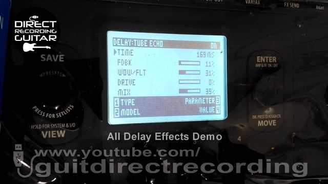 POD HD500 All DELAY Effects Line 6 [DEMO video]. смотреть онлайн