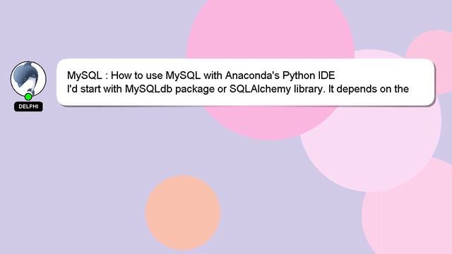 MySQL : How to use MySQL with Anaconda's Python IDE смотреть онлайн