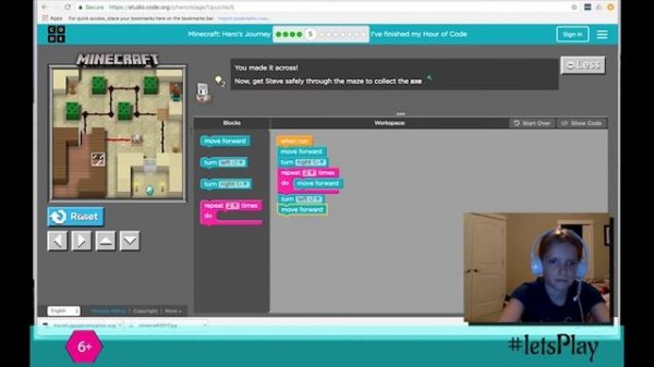 Parker Plays the Minecraft Hour of Code on Code.org