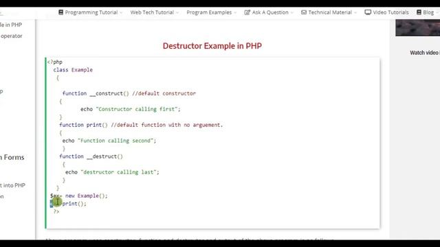 Destructor in PHP : [Chapter-26] смотреть онлайн