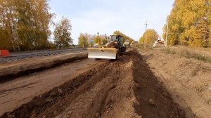 Автогрейдер на Грунте! Планировка грунта совместно с Trimble 3D!