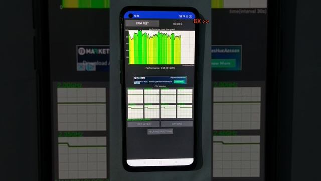 CPU throttling test Realme X7 max / Realme GT Neo uncut. 84% Throttle. смотреть онлайн