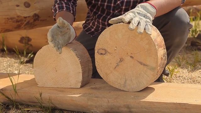 Первый венец бани из бревна. Окладной венец. Как начать сруб в русский угол смотреть онлайн