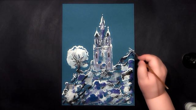 Winter Castle | Monoprint-Monotype | Gouache | IOTN - Speed Painting смотреть онлайн