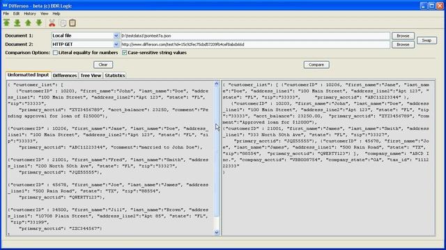 Preview of Differson: visual JSON diff смотреть онлайн