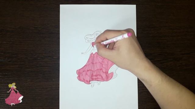 Раскраска Спящая красавица / Coloring Sleeping Beauty (Aurora) / Как раскрасить раскраску Авроры смотреть онлайн