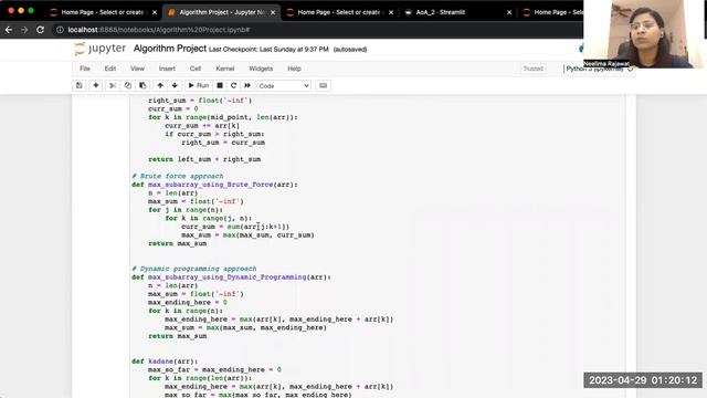 Project Demo 1| Maximum Subarray Problem | Python | with DC, BF, DP, Kadane's | AoA Project COT 640 смотреть онлайн
