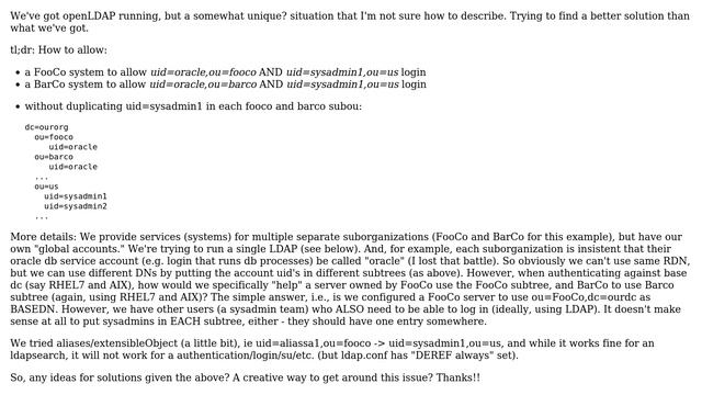 DevOps & SysAdmins: LDAP - complex configuration involving multiple uid=oracle and other users смотреть онлайн