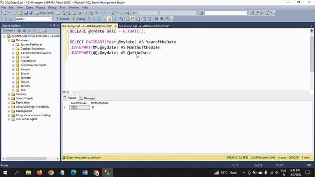 SQL SERVER||How to get Date part's of today by using Datepart Function? смотреть онлайн