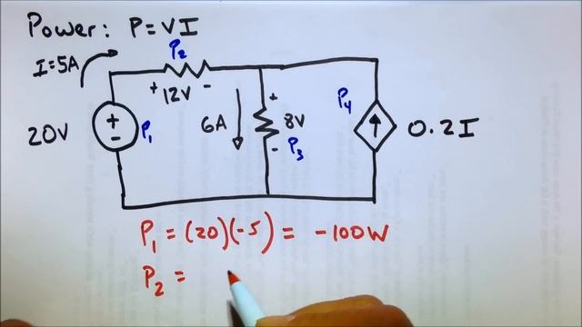 Circuit Power Dissipated & Supplied Analysis Practice Problem (Electrical Engineering Basics Review смотреть онлайн
