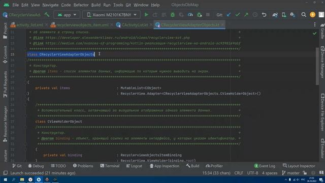 Список элементов данных. RecyclerView смотреть онлайн