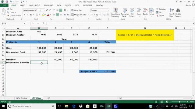 NPV Net Present Value of Project A & B смотреть онлайн