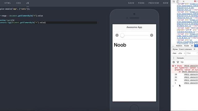 Ionic JS App -No Angular- Range смотреть онлайн