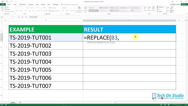 Ms-Excel Function Tutorial 10 । Replace a Part of a Text String смотреть онлайн