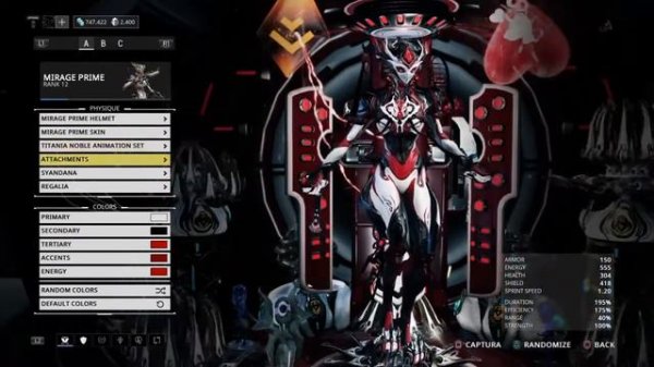 Warframe [PS4] Mirage Prime (Fashion Frame)