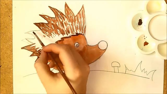 Рисуем ёжика! Как нарисовать ежа поэтапно, how to draw a hedgehog in stages смотреть онлайн