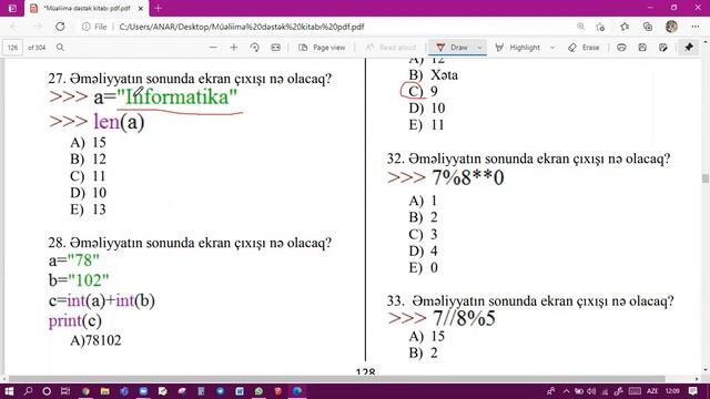 Müəllimə dəstək/İnformatika test/Python/ Testlərin sayı 21-40/Müəllimlərin işə Qəbulu/Sertfikasiya смотреть онлайн