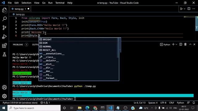 Print Colored Output Texts in Python | Colorama | Termcolor | Python Modules |In Hindi | AI/ML| смотреть онлайн