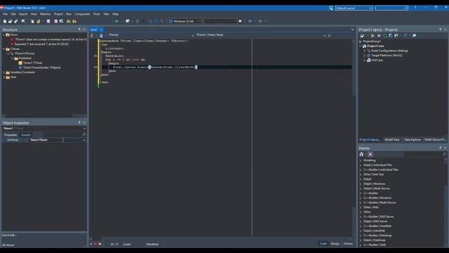 Рисование пикселей на форме в случайном месте, случайным цветом с таймером смотреть онлайн