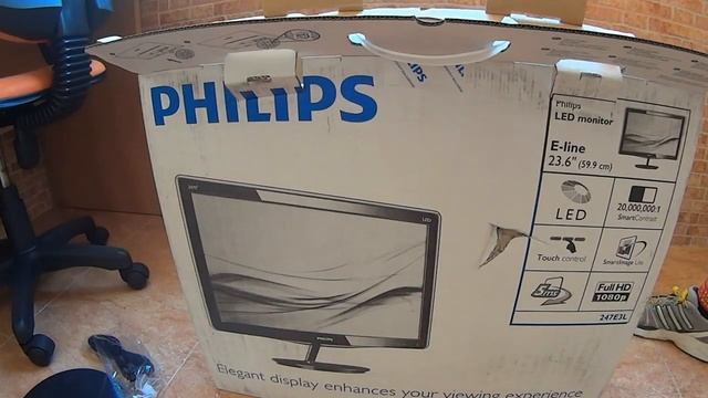 Unboxing Philips 247E3LSU2 E line 23 6 LED смотреть онлайн