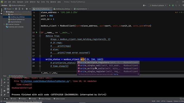 Modbus TCP Master (Client) Implementation in Python - Write Data To Modbus Slave смотреть онлайн