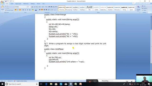 Class-8. Computer Applications. Ch-6. Printing in Java programs. Programs. Date-5/10/2020. смотреть онлайн