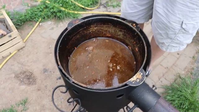 Проба печи под казан и плов из конины смотреть онлайн