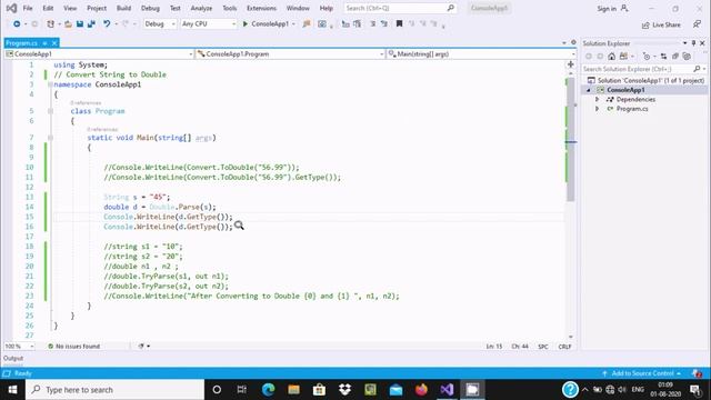 Convert String to Double in C# смотреть онлайн