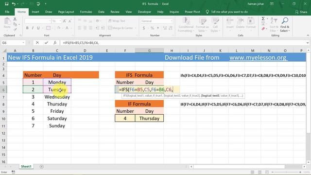 IFS Formula Excel 2019 смотреть онлайн