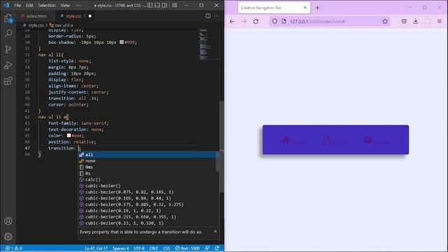 Animated Navigation Bar using HTML CSS and JavaScript смотреть онлайн