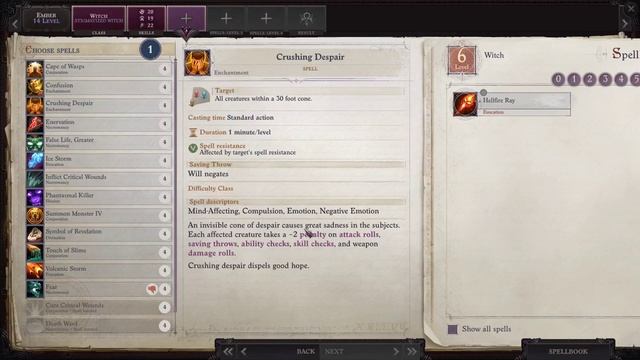 Pathfinder: Wrath of the Righteous Ember "Fire" Witch Build смотреть онлайн