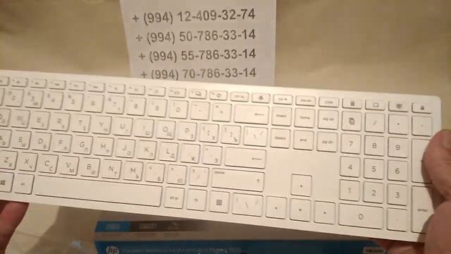Беспроводная клавиатура и мышь HP Pavilion 800 White (4CF00AA) в Баку / Bakida смотреть онлайн