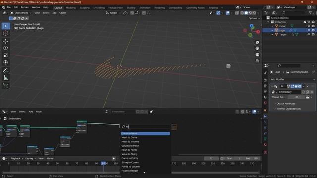 Make EMBROIDERY ANIMATIONS for LOGOS in Blender! | Weave Effect смотреть онлайн