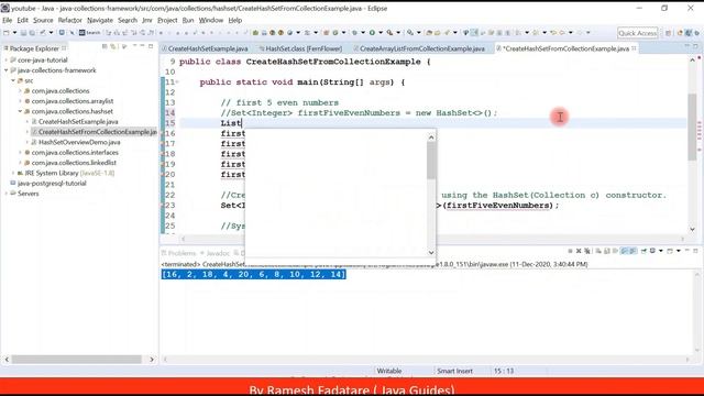 HashSet in Java | Coding Examples смотреть онлайн