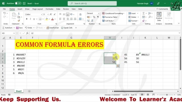 How to Remove all Types of Formula Errors in Excel│NUM!│DIV/0│N/A│REF!│NAME?│NULL! смотреть онлайн