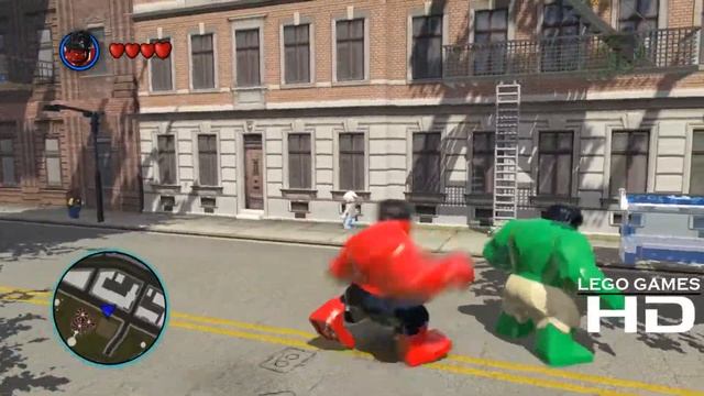 Red Hulk (Transformation) Vs Green Hulk (Transformation) - Lego Marvel Super Heroes Gameplay смотреть онлайн