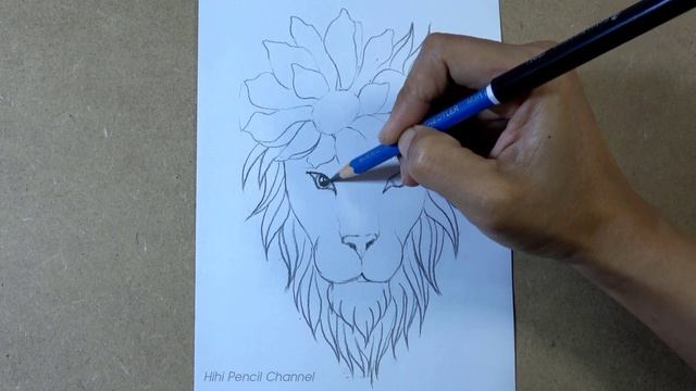 Drawing Lion with flower Tattoo Design step by step | Hihi Pencil смотреть онлайн