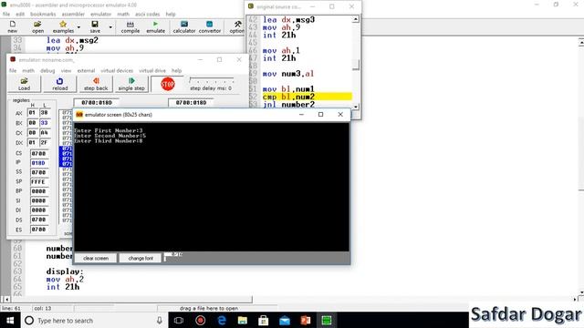 Program in Assembly Language Read Three Numbers from User and Display Smallest Number on Screen - 3 смотреть онлайн