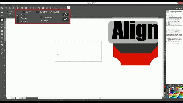 SignCut DRAW: Align
