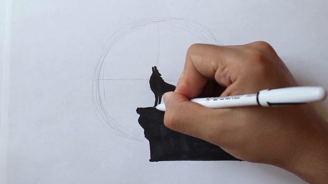 Как нарисовать Волка воющего на Луну поэтапно легко смотреть онлайн