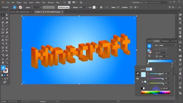 Fun 3D Pixelate Minecraft Text Effect In Adobe Illustrator CC | Full HD