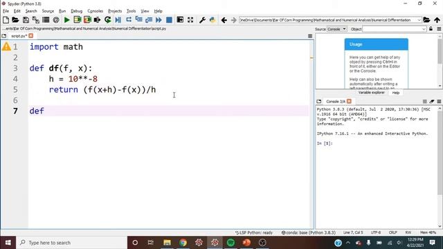 Numerical Differentiation & Code Explained in 2 Minutes | Learn Numerical Analysis with Python смотреть онлайн