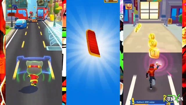Subway Surfers VS Talking Tom Hero Dash VS MetroLand - Endless Arcade Run Gameplay смотреть онлайн