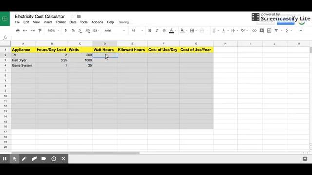 Electricity Cost Calculator using Google Spreadsheet смотреть онлайн