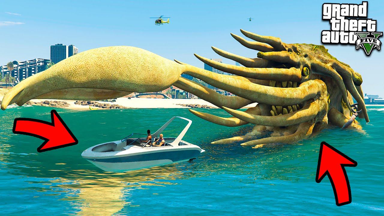 ИГРА ЗА ЛЕВИАФАНА ДРЕВНЕЕ МОРСКОЕ ЧУДОВИЩЕ В ГТА 5 МОДЫ! LEVIATAN ОБЗОР МОДА В GTA 5! ГТА ВИДЕО MODS