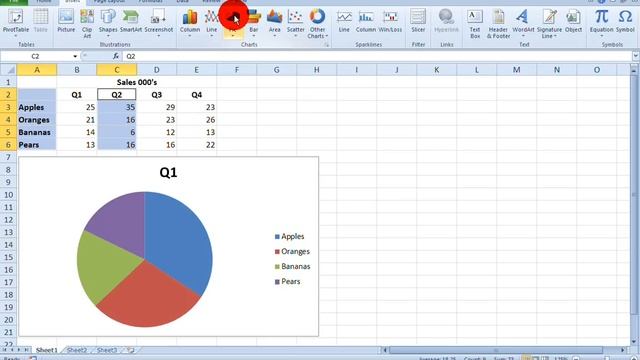 How To...Draw a Simple Pie Chart in Excel 2010 смотреть онлайн