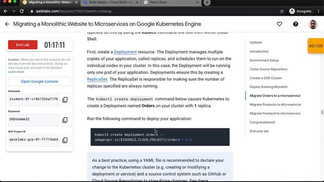 Qwiklabs Migrating a Monolithic Website to Microservices on Google Kubernetes Engine смотреть онлайн