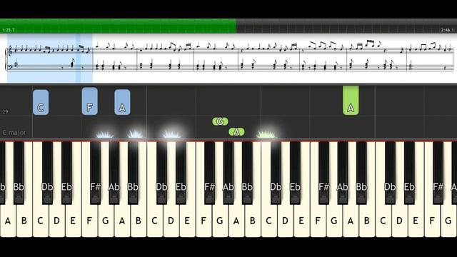 Giving me a million reasons Piano tutorial - Lady Gaga synthesia piano music and lesson смотреть онлайн