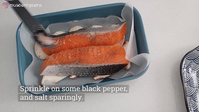 Baked Salmon on King Oyster Mushrooms | 蒸氣焗爐烤三文鱼与杏鲍菇 смотреть онлайн